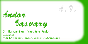 andor vasvary business card