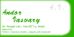 andor vasvary business card